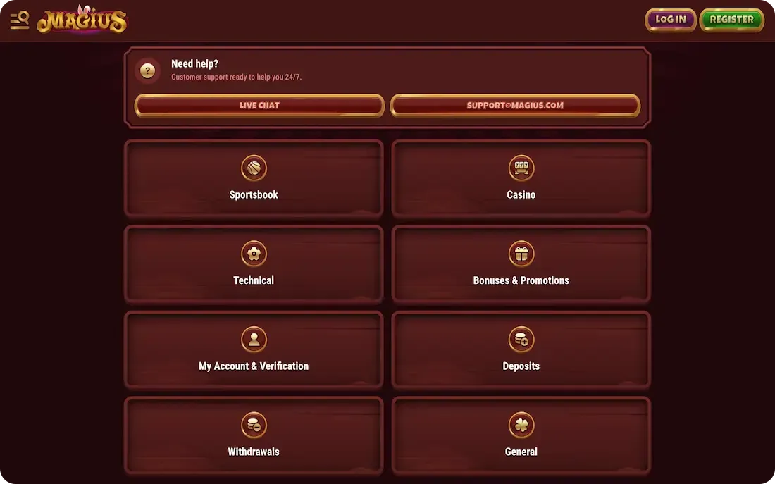 magius casino faq